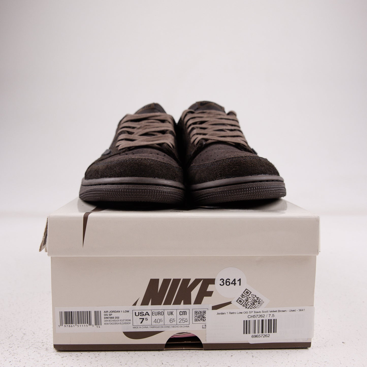Jordan 1 Retro Low OG SP Travis Scott Velvet Brown - Used - 3641