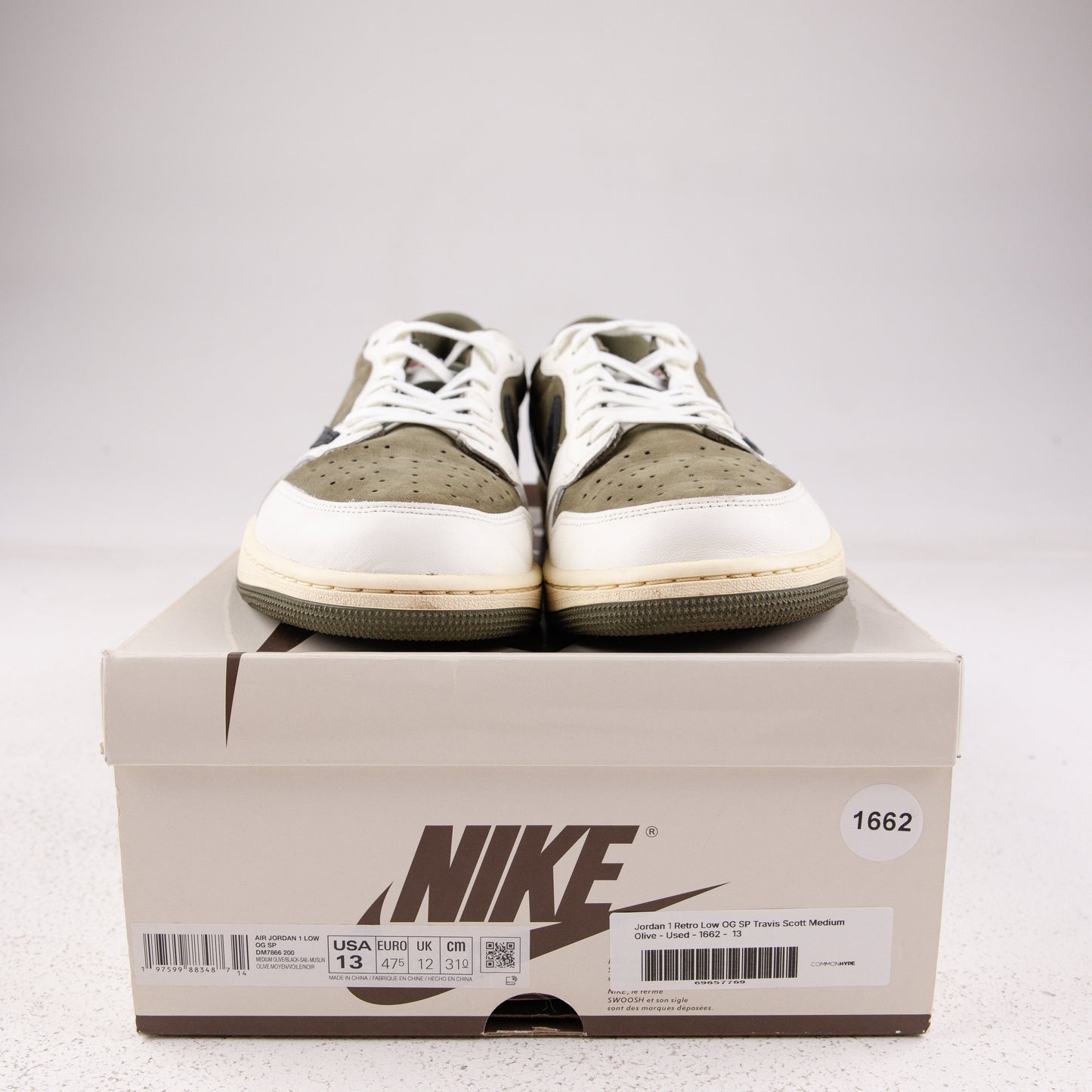 Jordan 1 Retro Low OG SP Travis Scott Medium Olive - Used - 1662