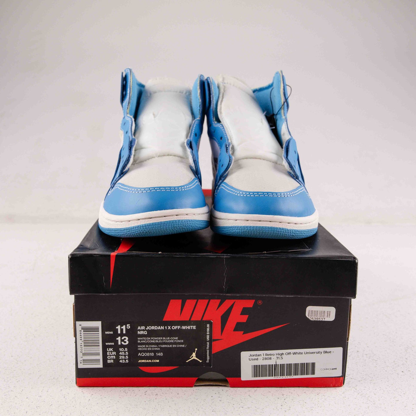 Jordan 1 Retro High Off-White University Blue - Used - 2808